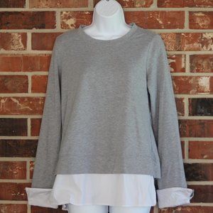 Bobeau Women's Medium Grey Twofer Top